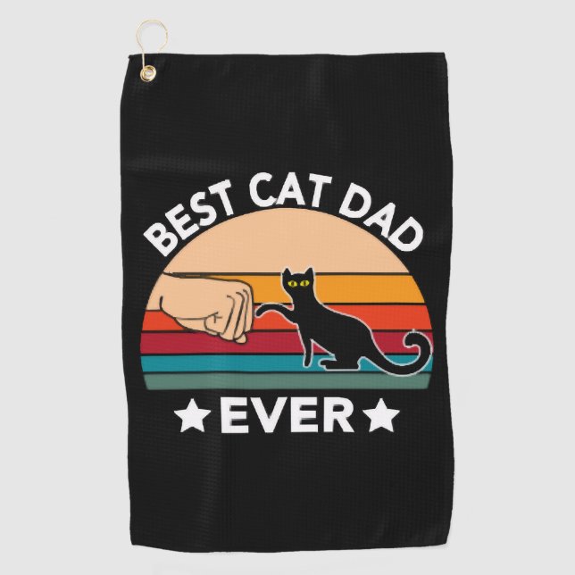 Serviette De Golf Meilleur Chat Papa Jamais Feu Bump (Devant)