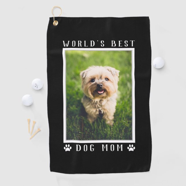 Serviette De Golf Meilleur Chien Maman Empreintes de pattes Pet Phot (Créateur téléchargé)