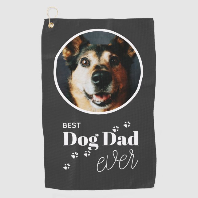 Serviette De Golf Meilleur Chien Papa Jamais Photo Personnalisée Ser (Devant)