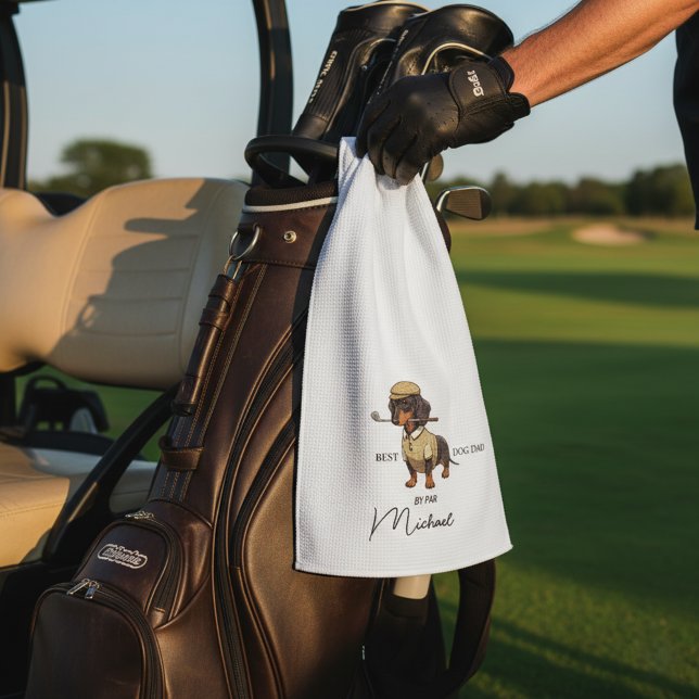 Serviette De Golf Meilleur Chien Par Par Tapis de golf à texte Nom T (Créateur téléchargé)