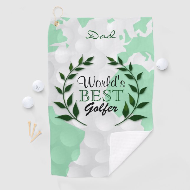 Serviette De Golf Meilleur golfeur du monde - Monogramme (En situation)