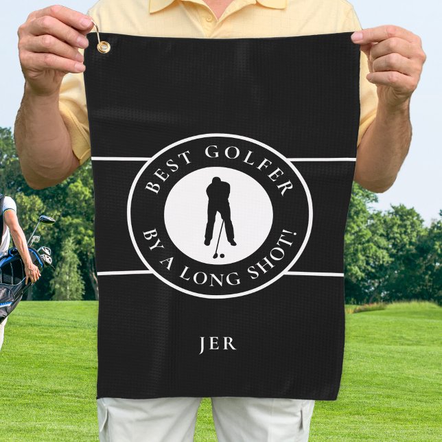 Serviette De Golf Meilleur golfeur noir avec une large avance Hommes (Créateur téléchargé)