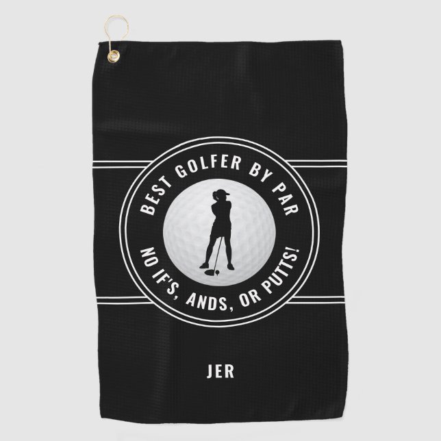 Serviette De Golf Meilleur Golfeur Par Par Funny Putts Femmes Noir & (Devant)