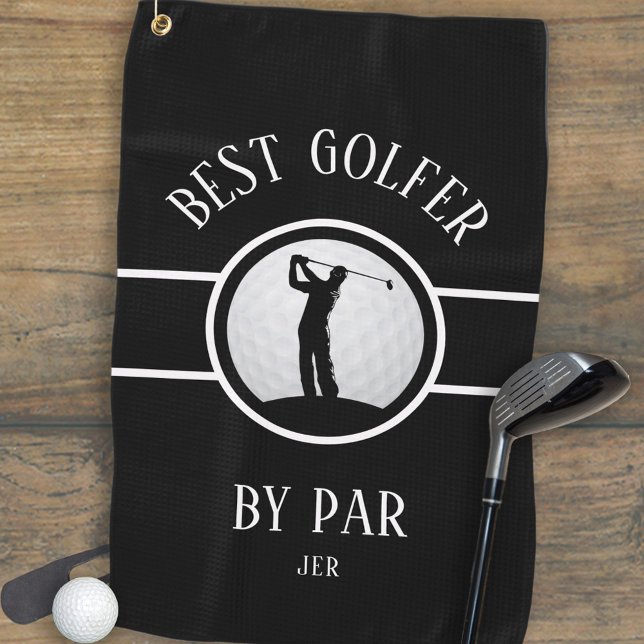 Serviette De Golf Meilleur Golfeur Par Par Golf Personnalisé Monogra (Best Golfer By Par Golf Quote Monogram Black White Golf Towel)