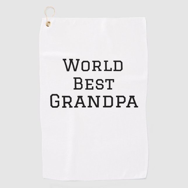 Serviette De Golf Meilleur grand-père ajouter nom texte sport texte  (Devant)