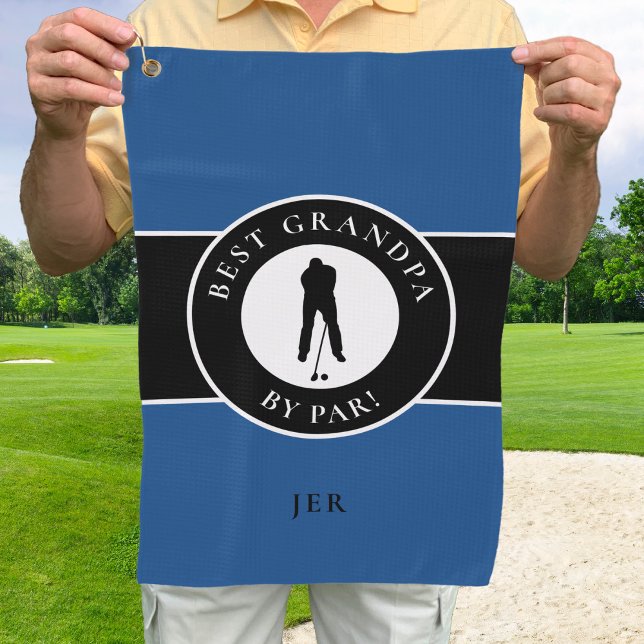 Serviette De Golf Meilleur Grand-Père Golfeur Monogramme Sports Blac (Créateur téléchargé)