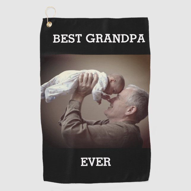Serviette De Golf Meilleur Grand-Père Jamais Photo Personnalisée Cré (Devant)