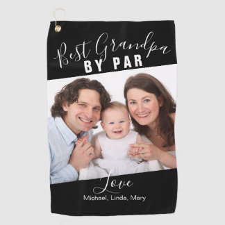 Serviette De Golf Meilleur Grand-Père Par Famille Photo Script