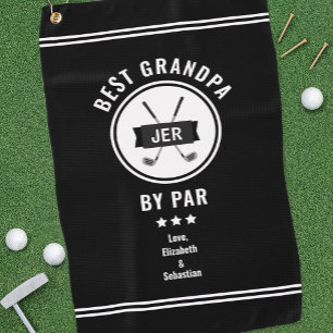 Serviette De Golf Meilleur Grand-Père Par Monogramme Noir et Blanc