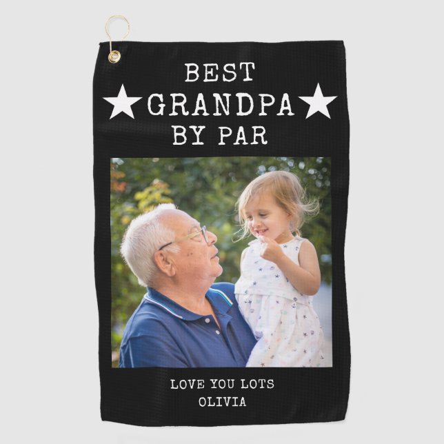 Serviette De Golf Meilleur grand-père par Par Cadeau photo personnal (Devant)