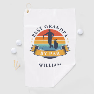 Serviette De Golf Meilleur Grand-Père Rétro Par Par Golfeur Personna