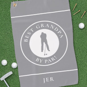 Serviette De Golf Meilleur Grandpa Golfer Monogramme Sports Pro Grey