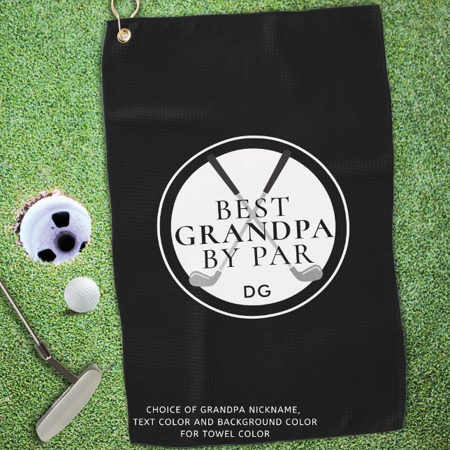 Serviette De Golf MEILLEUR GRANDPA PAR PAR Monogramme Nom Clubs (Créateur téléchargé)