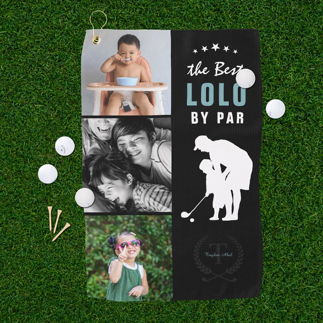 Serviette De Golf Meilleur Lolo Par | Collage de Photos Monogramme (Créateur téléchargé)