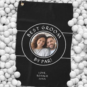 Serviette De Golf Meilleur Modèle photo Groom Fun Noir & Blanc Moder