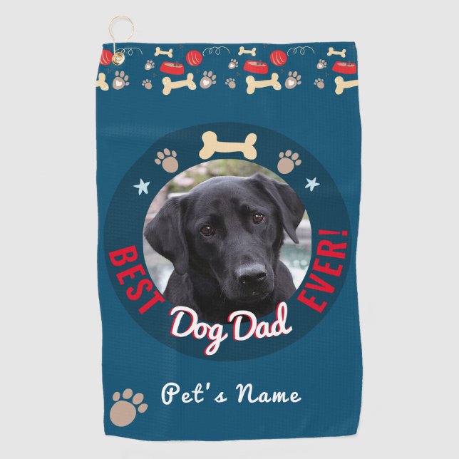 Serviette De Golf Meilleur papa de chien jamais amusé (Devant)