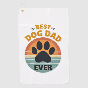 Serviette De Golf Meilleur papa de chien vintage rétro patte coucher