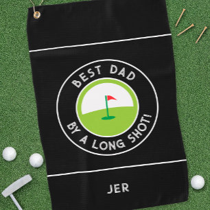 Serviette De Golf Meilleur Papa De Loin Golfeur Amusant Noir Moderne