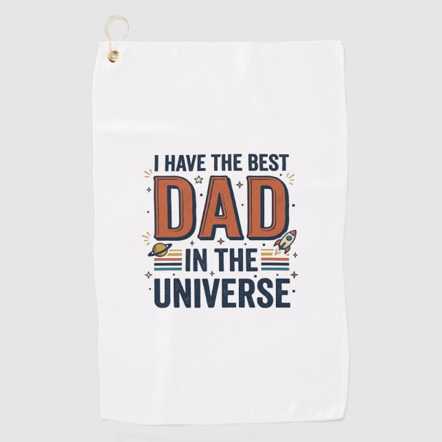 Serviette De Golf Meilleur papa de l'univers conception de vecteur s (Devant)