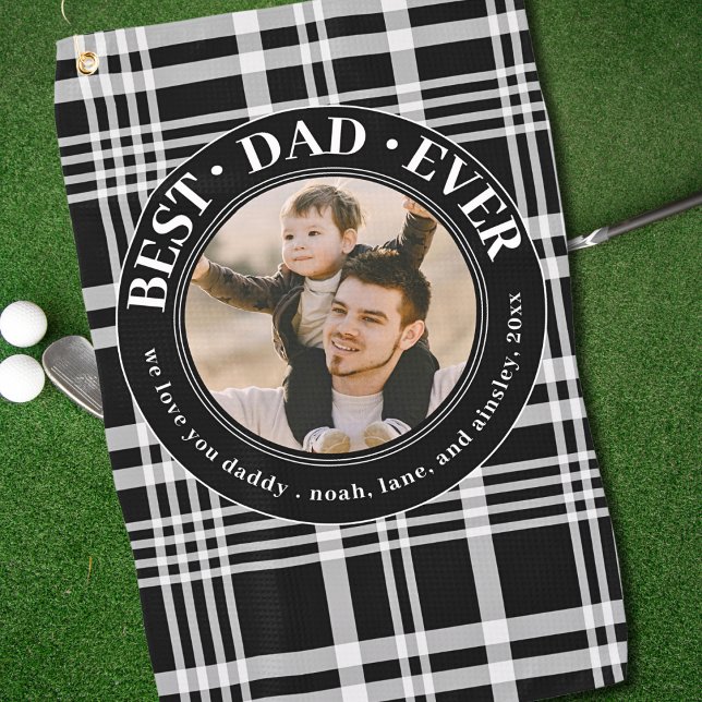 Serviette De Golf Meilleur Papa Jamais Fête des pères Plaid Photo pe (Créateur téléchargé)