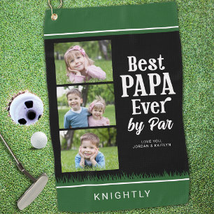 Serviette De Golf MEILLEUR PAPA JAMAIS PAR 3 Photos Personnalisé