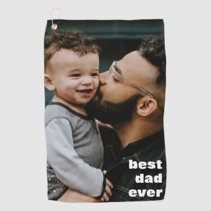 Serviette De Golf Meilleur Papa Jamais Photo Personnalisée Complète