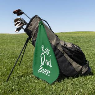 Serviette De Golf 'Meilleur. Papa. Jamais.' Vert Cœur Sincère