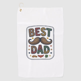 Serviette De Golf Meilleur Papa Moustache Vintage Vecteur Conception