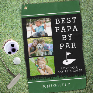 Serviette De Golf MEILLEUR PAPA PAR 3 Collage de Photos Personnalisé