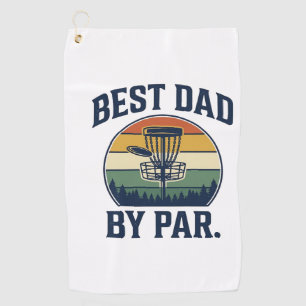 Serviette De Golf Meilleur Papa Par Disc Golf Vintage Sunset Design_