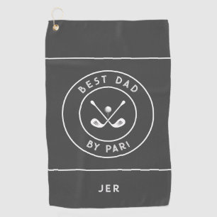 Serviette De Golf Meilleur Papa Par   Drôle d'Humour de Golfeur Gris