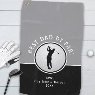 Serviette De Golf Meilleur Papa Par Drôle Personnalisé Golfeur Noir