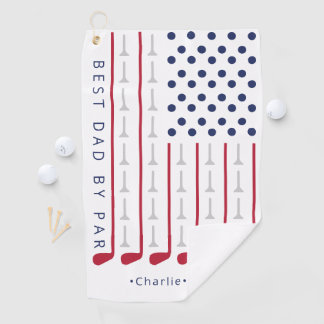 Serviette De Golf Meilleur Papa Par Golf Drapeau Américain Noms Patr