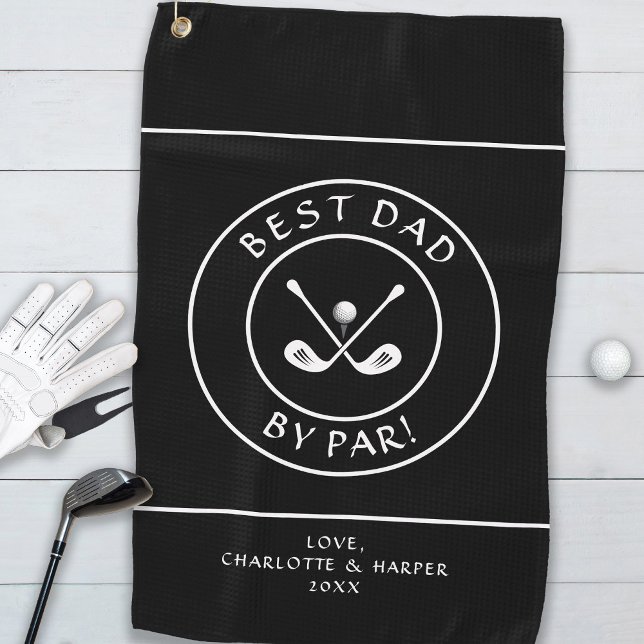 Serviette De Golf Meilleur Papa Par | Humour de Golfeur Drôle Golf N (Best Dad By Par | Funny Golfer Humor Golf Black Golf Towel)