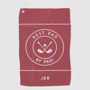 Serviette De Golf Meilleur Papa Par   Humour de golfeur drôle Rouge 