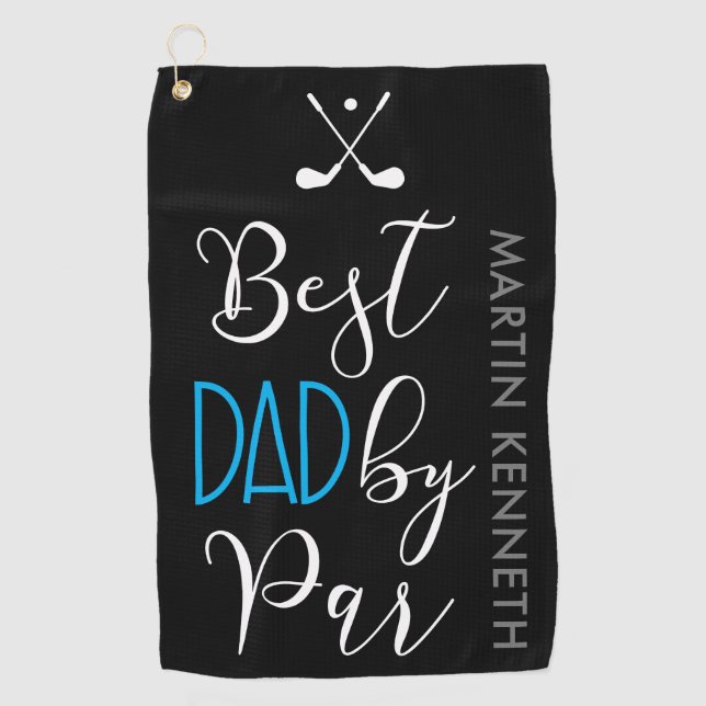 Serviette De Golf Meilleur papa par la typographie (Devant)