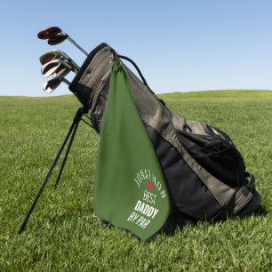 Serviette De Golf Meilleur Papa Par Nom Heart Green