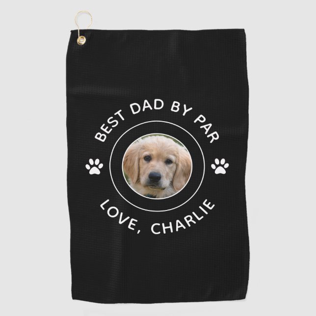 Serviette De Golf Meilleur papa Par Par Chien Empreinte de patte Pho (Devant)