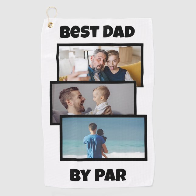 Serviette De Golf Meilleur papa par Par Collage de photos personnali (Devant)