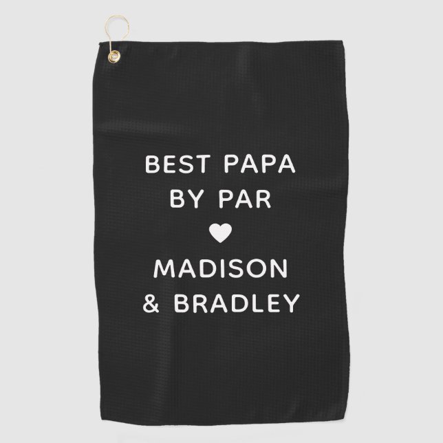 Serviette De Golf Meilleur Papa Par Personalisé Nom (Devant)