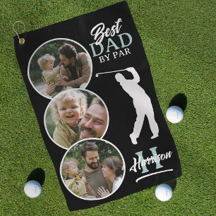 Serviette De Golf Meilleur Papa Par Photo Collage Monogramme