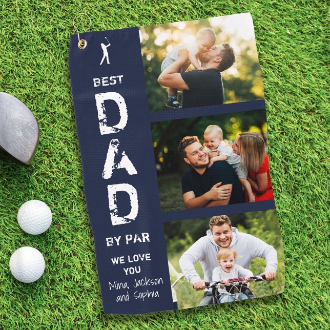 Serviette De Golf Meilleur Papa Par Photo Cool Golfer Fête des pères (Créateur téléchargé)