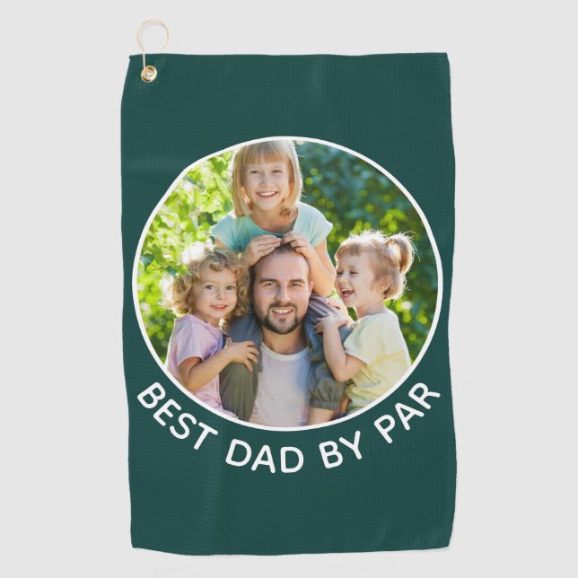 Serviette De Golf Meilleur Papa Par Photo Personnalisée (Devant)