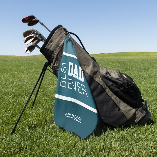 Serviette De Golf Meilleur papa personnalisé (Vert)