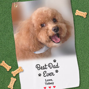 Serviette De Golf Meilleur Papa Personnalisé Amoureux des Chiens Pho