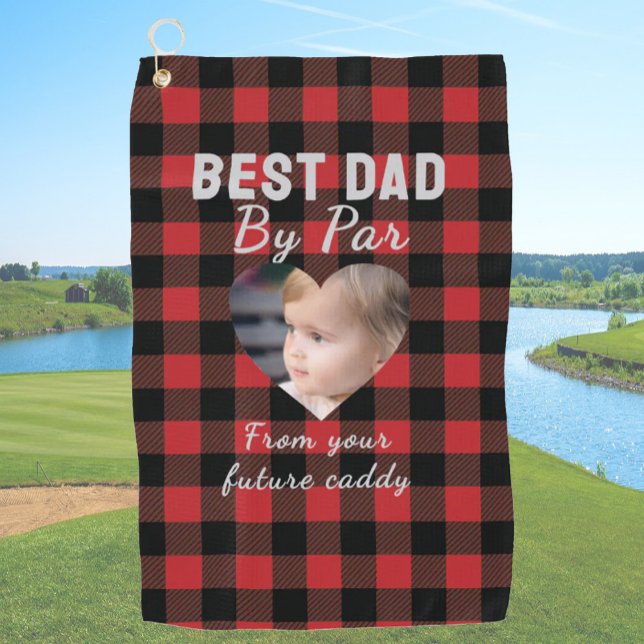 Serviette De Golf Meilleur papa Personnalisé Enfants Photo Red Buffa (Créateur téléchargé)