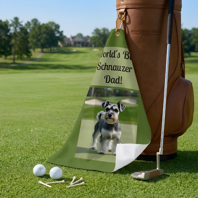 Serviette De Golf Meilleur Papa Schnauzer du Monde (Créateur téléchargé)