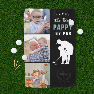 Serviette De Golf Meilleur Pappy Par Par Par Collage photo Monogra