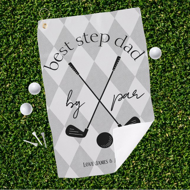 Serviette De Golf Meilleur par cadeau pour papa, grand-père pas papa (Gift Golf Towel for the tee-rrific best by par Dad, Grandpa, Uncle, Step Dad or any golf lover!)