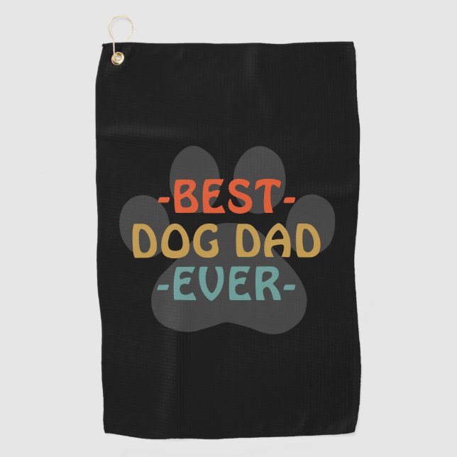 Serviette De Golf Meilleur père de chien jamais (Devant)